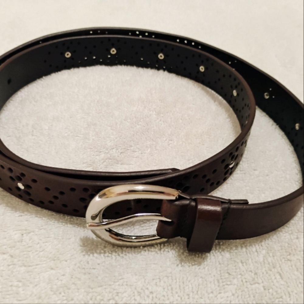 Brown and black leather belts